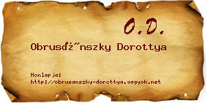 Obrusánszky Dorottya névjegykártya